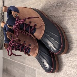 LANDS END Brown and Blue Boots